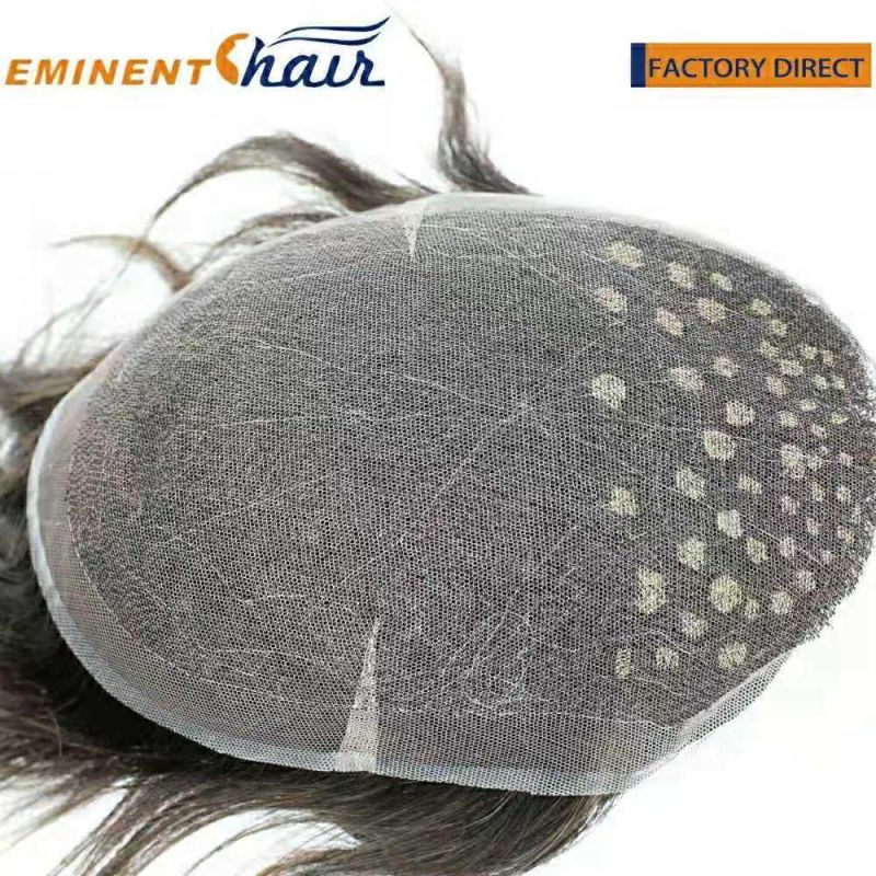 Human Hair System Men′s Full Lace Toupee