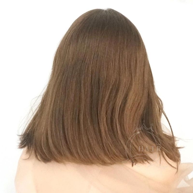 Light Brown Human Hair From Girls Remy Hair Kosher Wigs 14 Inches Silk Top Jewish Wigs Silk Top Wigs Customized Order Wigs Lace Wigs Custom Wigs