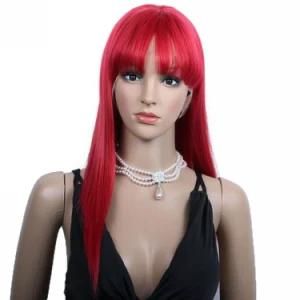 Chinese Red Straight Hair 16 Inch Full Lace Wig Customized Wig