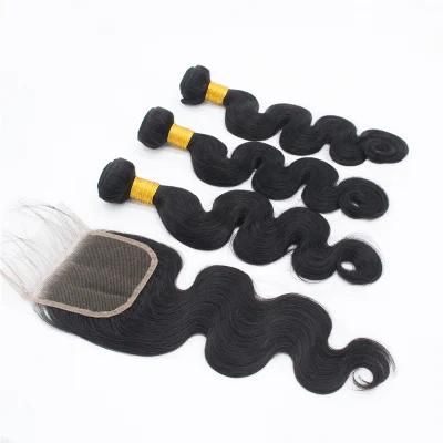 Hot Sale Brazilian Virgin Hair Body Wave Bundle with Closure