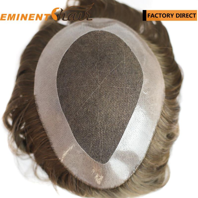 Lace Base Remy Hair Toupee Men′s Hair Replacement
