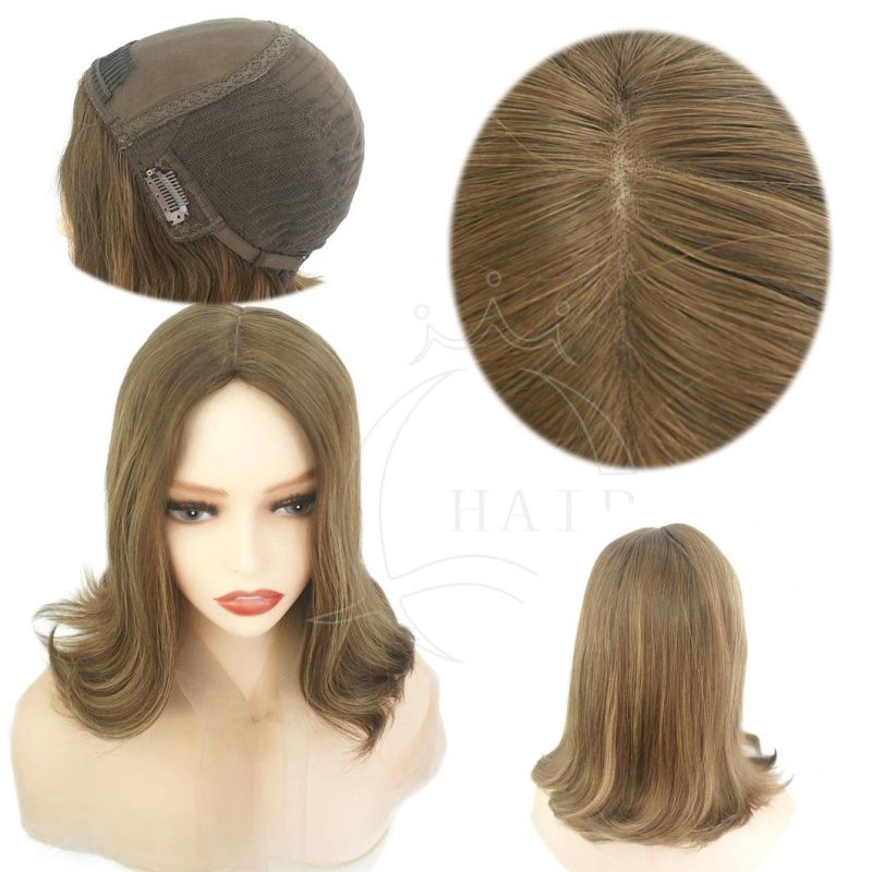 Women Sheitels Jewish Wigs Silk Top Wigs 15 Inches Length Euorpean Hair Blonde Color Straight Remy Hair Human Hair Wigs Silk Top Wig