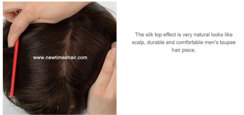 Silk Top Gives Masterful Finish and Illusion of Natural Scalp Top Rated Men′s Wigs