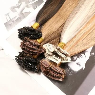 Raw Unprocessed Grade Brazilian Human Hair Seamless Clip in Hair Extension
