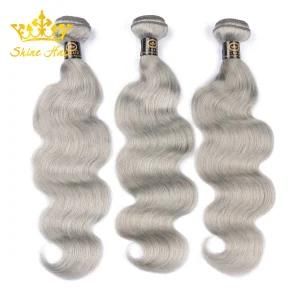 No Shedding High Quality Hair Bundles Silver Grey Light Color Unprocessed Virgin Human Hair