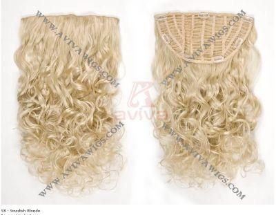 Clip in Half Wig Virgin Hair Clip on Hair Extensions (AV-HW00-613)
