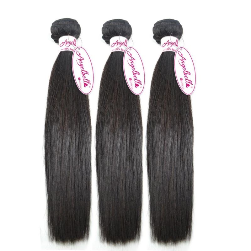 Angelbella Raw Indian Remy Hair Weaving 1b# Hair Bundles for Women