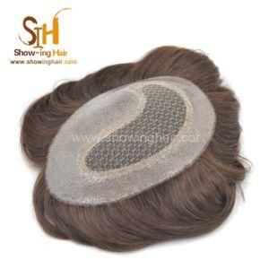 Men&prime;s Toupee Human Hair Replacement