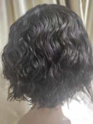 Short Hair Water Wave Raw Brazilian Human Hair Lace Wig