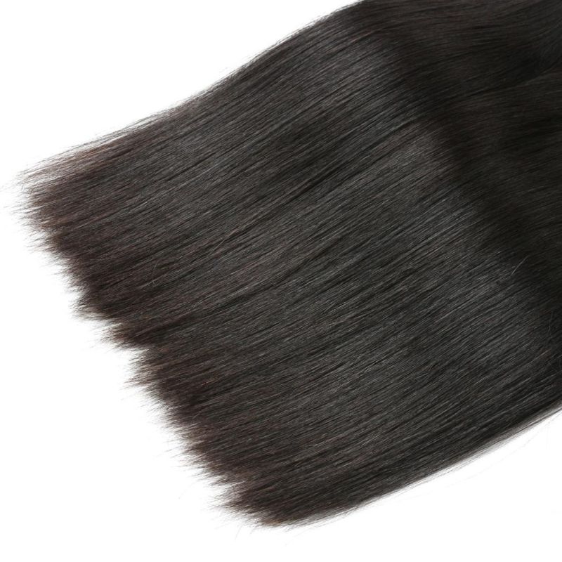 Unprocessed Remy Straight Brazilian Hair Bundles Lace Frontal Mink Virgin Cuticle Aligned Hair Human Weave Bundles with Closure