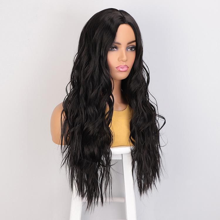 Popular Long Wavy Synthetic Natural Black Wigs Wholesale Price