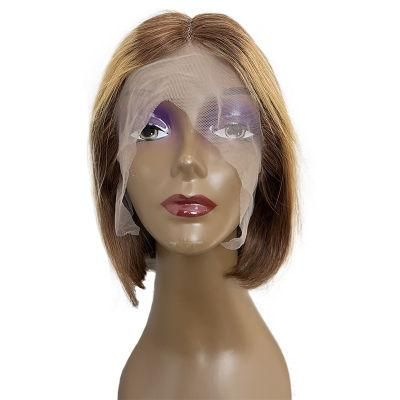 Piano Color Tp 4/27 Highlight Color Brazilian Human Hair T Part 13*1 Lace Front Bob Wig