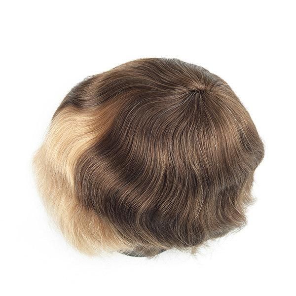 Mono PU Back Sides Lace Front with Dye After Front Hair Toupee