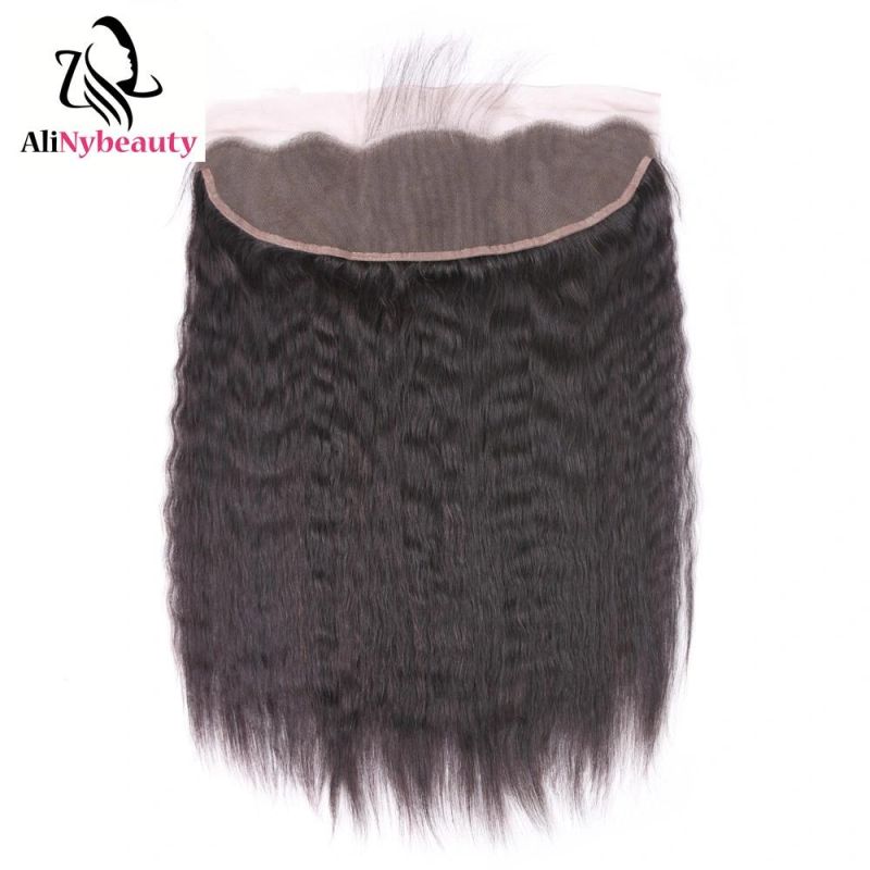 Alinybeauty Wholesale Indian Kinky Straight Virgin Hair Lace Frontal Closure
