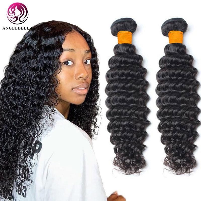 Angelbella Raw Mink Brazilian Human Hair Deep Wave Hair Bundles