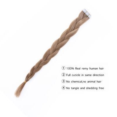 Human Virgin Hair 20PCS Silky Body Wave 2g/Piece Deep Color 2# European Hair Tape Hair