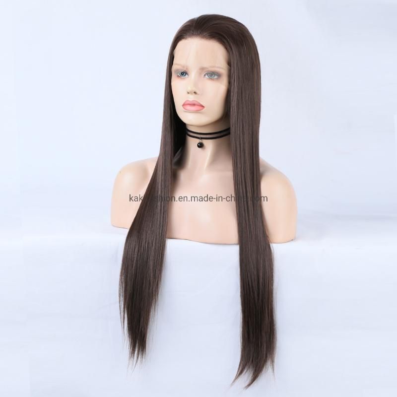 Trendy New Dark Brown 6# Wholesale Lace Front Synthetic Fiber Wig