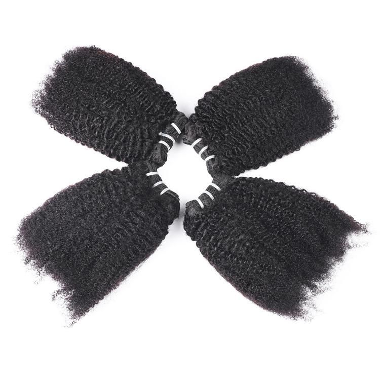 Non Remy Afro Curly Human Hair Bundles Brazilian Hair Weaves Wholesale