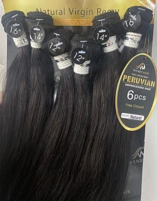 Wholesale Package Hair 6 Bundles, 100% Virgin Remy Peruvian Unprocessed Hair, Natural Virgin Remy Hair Bundles