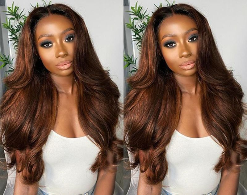 Chocolate Brown Bundles with 4X4 5X5 Closure #4 Brown Body Wave Bundles with Closure Brazilian Hair Weave Bundles with Closure Remy Hair