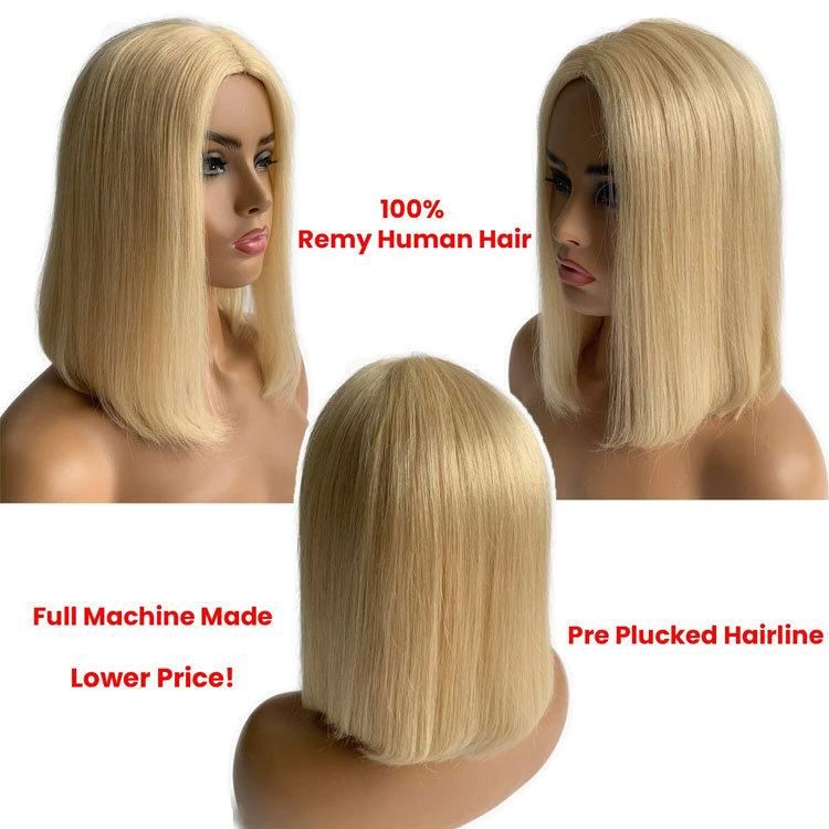 613 Blond Color Bob Pre-Plucked 13X4 Transparent Lace Frontal Wigs Pervin Human Hair HD 613 Honey Blonde Bob Lace Front Wig