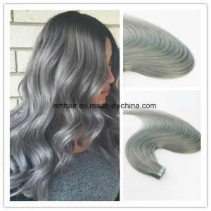 Hot Selling Wholesale Color Silver Tape Straight Brazilian Hair Weft PU Hair Extension