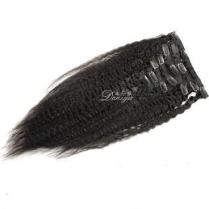 Hot Selling High Quality Yaki Straight Remy Human Hair Clip in Hair Extension