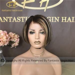 Top Grade Chinese Virgin/Remy Human Hair Full/Frontal Lace Wig with Awesome Color