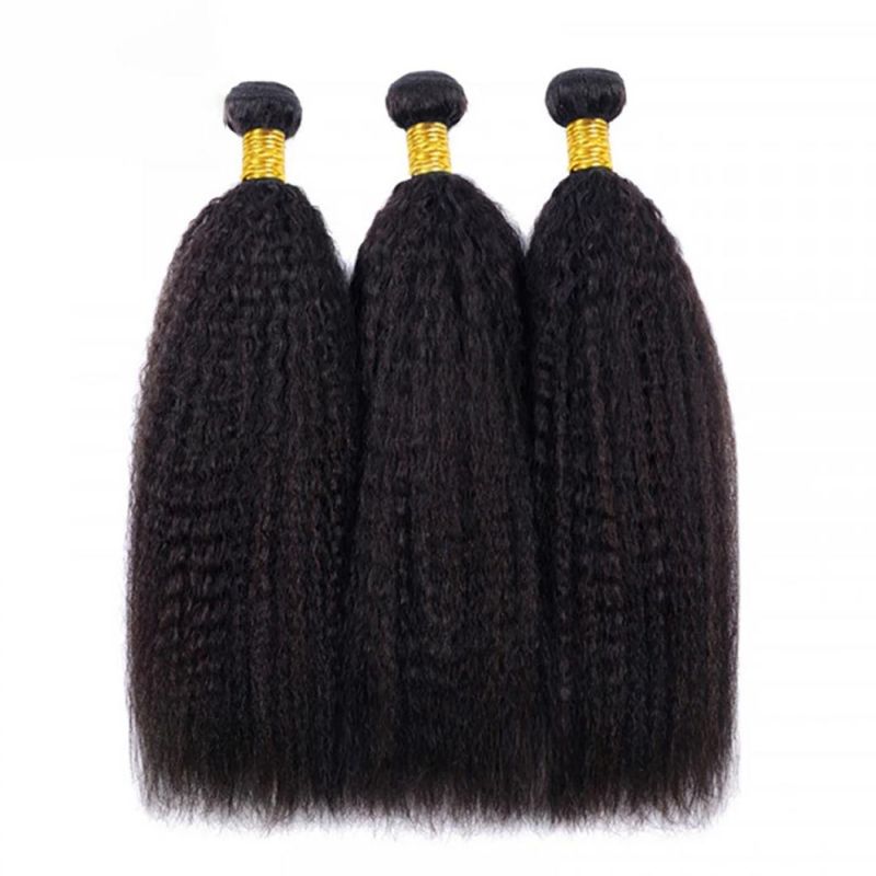 Peruvian Kinky Straight Hair Bundles Bundles 10-30 Inch 100% Human Hair Extensions Remy Hair Yaki Straight Bundles