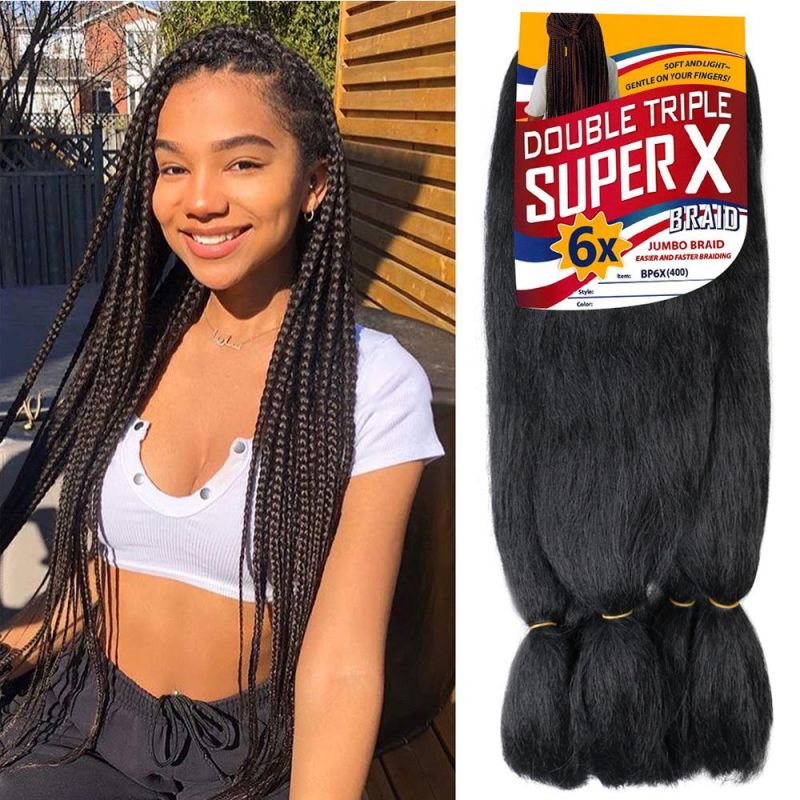 Expression Extension Crochet 24 Inch Synthetic Hair 6X Super Jumbo Braid Hair Braiding