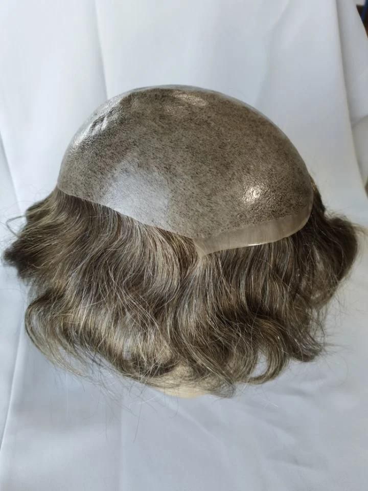 2022 Most Natural Clear Poly Skin Base Men′ S Hairpiece Made of Remy Human Hair