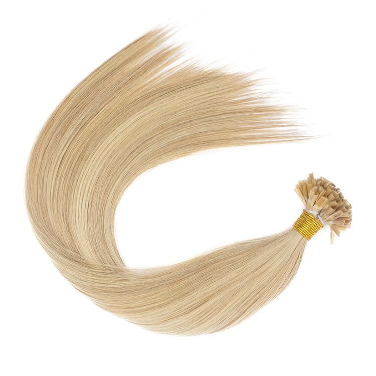 Kaki Hair Brazilian Hair Extension Double Drawn Flat Tip 100% Human U Tip Hair Extensions