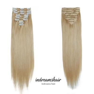 Human Virgin Unprocessed Double Drawn Aligned Factory Full Ends Clip Hair