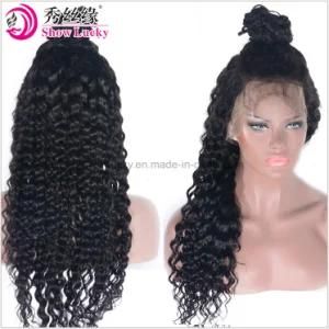 360 Lace Frontal Wig Pre Plucked with Baby Hair Brazilian Deep Wave Curly Lace Front Human Hair Wigs for Women Natural Black Remy