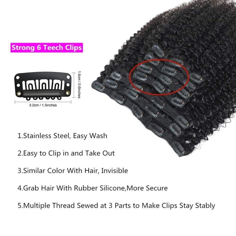 Kbeth Human Hair Extension for Black Women Hair Double Lace Weft Curly Clip in Extension #1b 100% Virgin Tape in Kinky Curly Human Hair Extensions Supplier