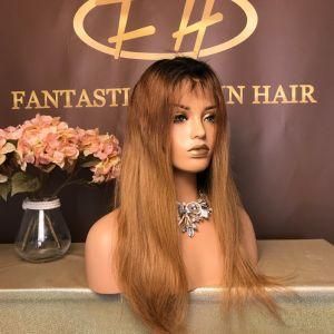 Best Sales Virgin Hair Omber Blond with Dark Root 360 Lace Frontal Wig in Pre-Pluck Natural Hair Line with Factory Price Fw-005