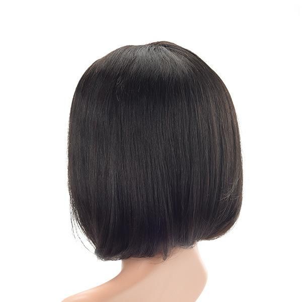 Black Color Bob Style Women Natural Hair Toupee