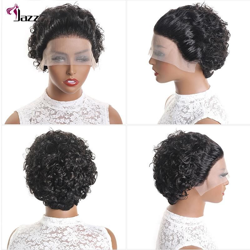 Loose Water Wave Short Pixie Cut Lace Front Human Hair Wig Curly Brazilian Bob Lace Frontal Pixie Curls Wig for Black Women