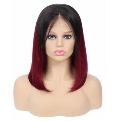 Bob Wig 99j Burgundy Lace Front Wig Short Cut Brazilian Straight Remy Human Hair Wigs for Women 150% Density Wigs