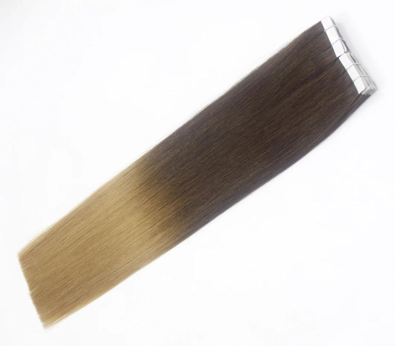 Tape in Extensions Brazilian Straight Human Hair Bundles 4/27 Color Remy Human Hair Extensions