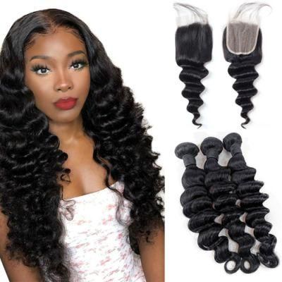 Kbeth High Quality Deep Loose Wave Wavy Bundles Indian Raw Virgin Cuticle Aligned Hair Bundle Human Hair Extension Vendors