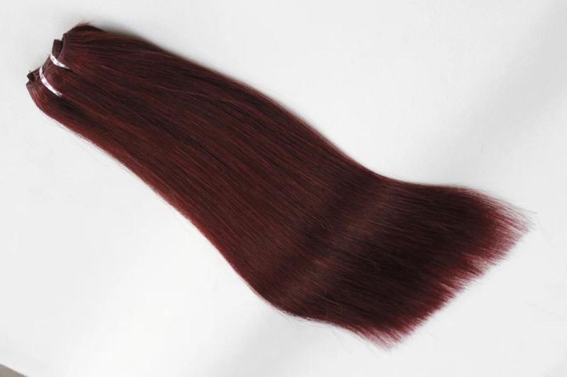 Brazilian Straight Human Hair Hair Bundles Red Color Remy Human Hair Weaving Bundles Extensions