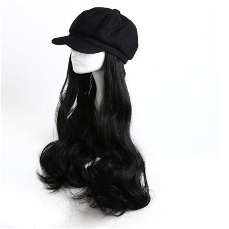 Summer Fashion Female Long Curly Hair Peaked Wig Hat