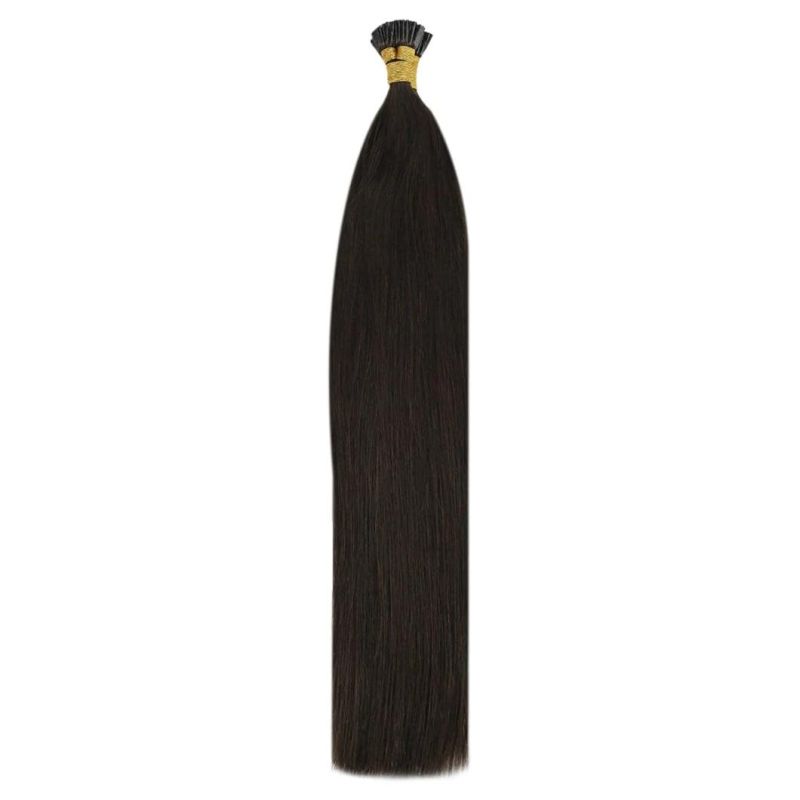 Remy I Tip Hair Extensions Human Hair Prfessional Cold Fusions Hair Pre Bonded Stick Tip Hair Extensions Human Hair #2 Darkest Brown I Tip Remy Human Hair Exten