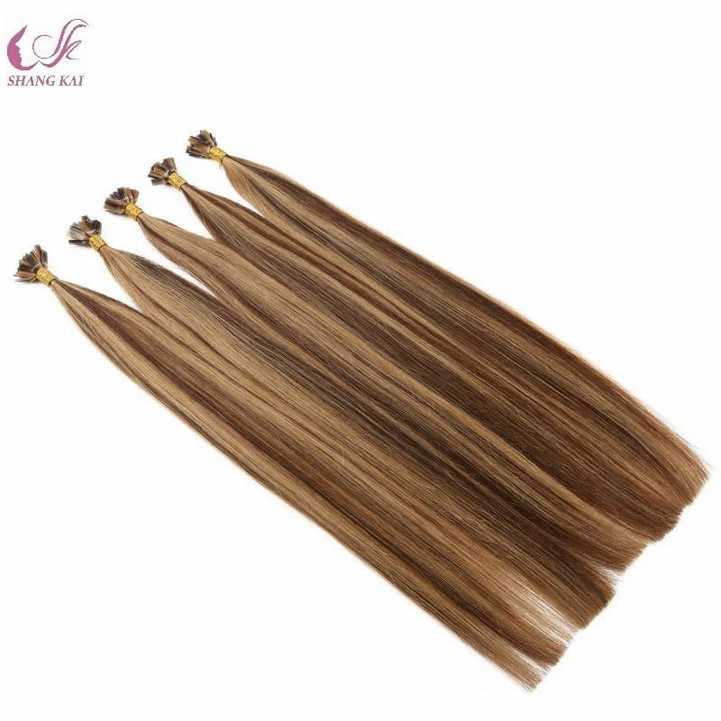 Best Italian Keratin Glue Full Cuticle Virgin Brazilian Indian Remy Human Hair Seamless Flat Tip Hair Extension