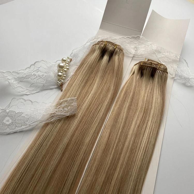 Qingdao Factory Unprocessed Invisible Remy Clip in Hair Extensions, Wholesale Full Head 100% Remy Human Hair.