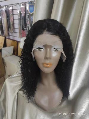 Kinky Curly Brazilian Hair Lace Frontal Wigs