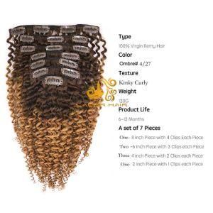 Kc27 Strawberry Blonde Kinky Curly 8&quot;-26&quot; Remy Human Brazilian Hair in Stock