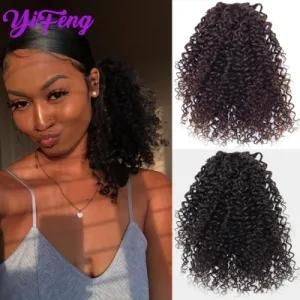 Natural Black Jerry Curl 100% Human Hair Wrap up Ponytail