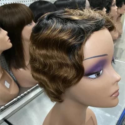 Cheap Price Africa Curly Hair Machine Made Human Hair Short Wigs Wholesale
